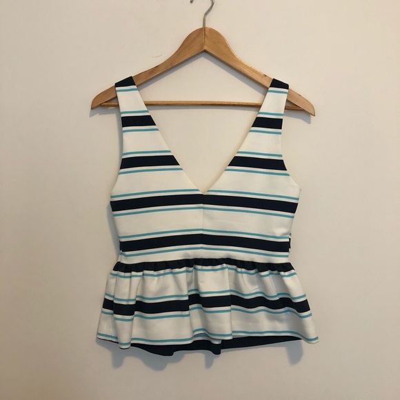 3/$30🌻ZARA Striped Peplum Top - Picture 5 of 9